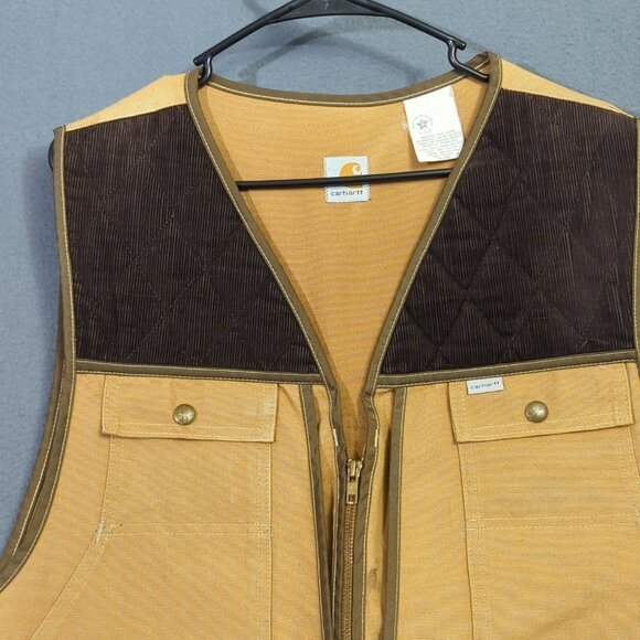 Carhartt VTG Vest Men's XL Brown Hunting Game Bag Canvas Shooting Union Made USA - Picture 6 of 16